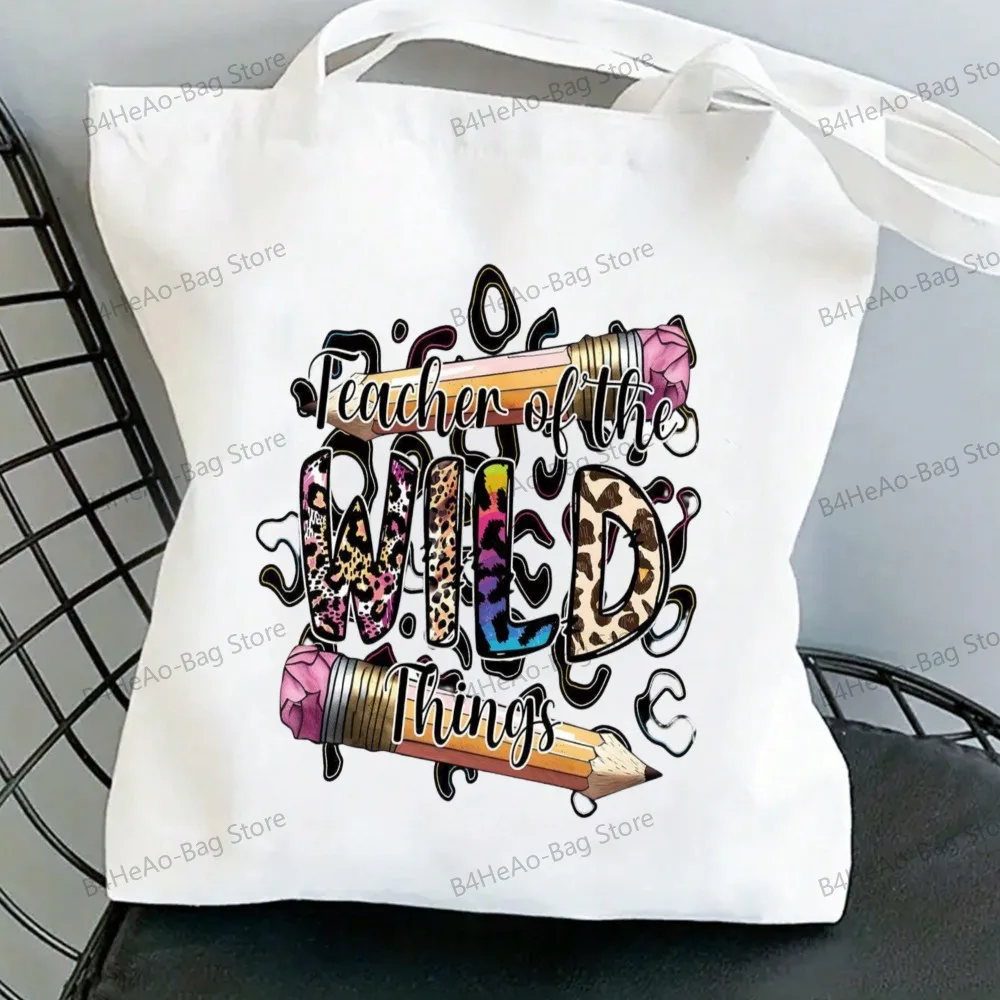 Sacolas de lona para agradecimento do professor, ensina o amor inspirar e mudar o mundo, bolsas de ombro para presente escolar para professores