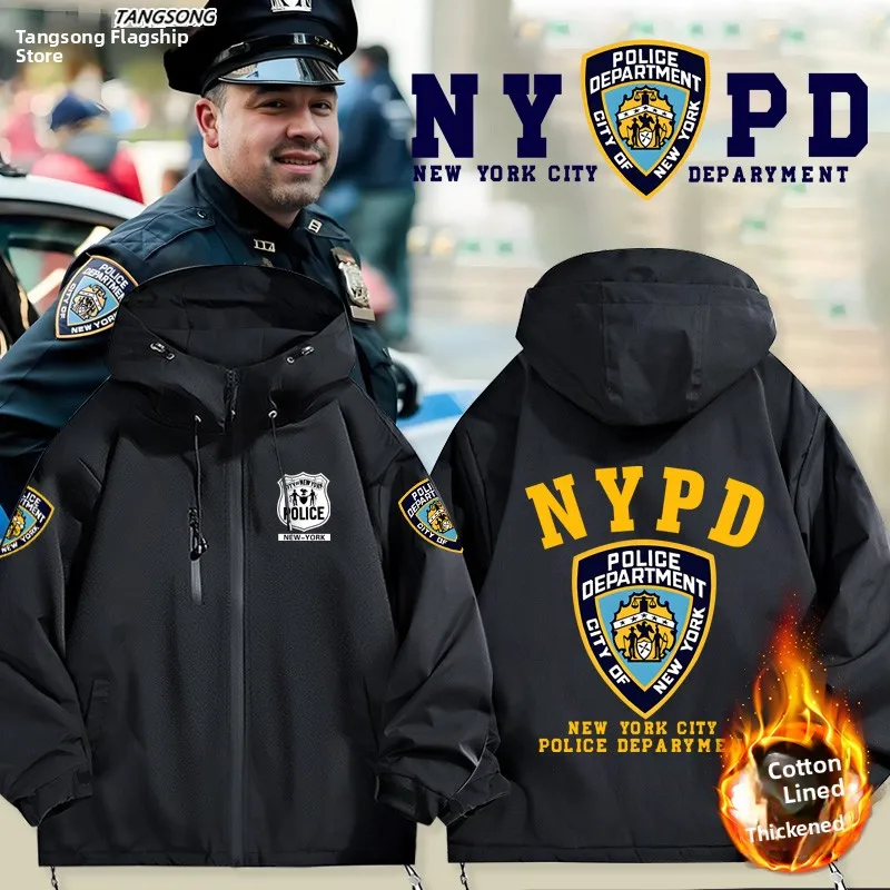 

Тактическая куртка NYPD для осени и зимы, свободного кроя, на молнии, ветрозащитная, для мужчин, для фанатов полиции