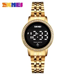 Skmei Eenvoudige Date Time Horloges Voor Vrouwelijke Reloj Mujer Digital Led Touch Vrouwen Horloge Diamant Waterdicht Dames Polshorloges 1669