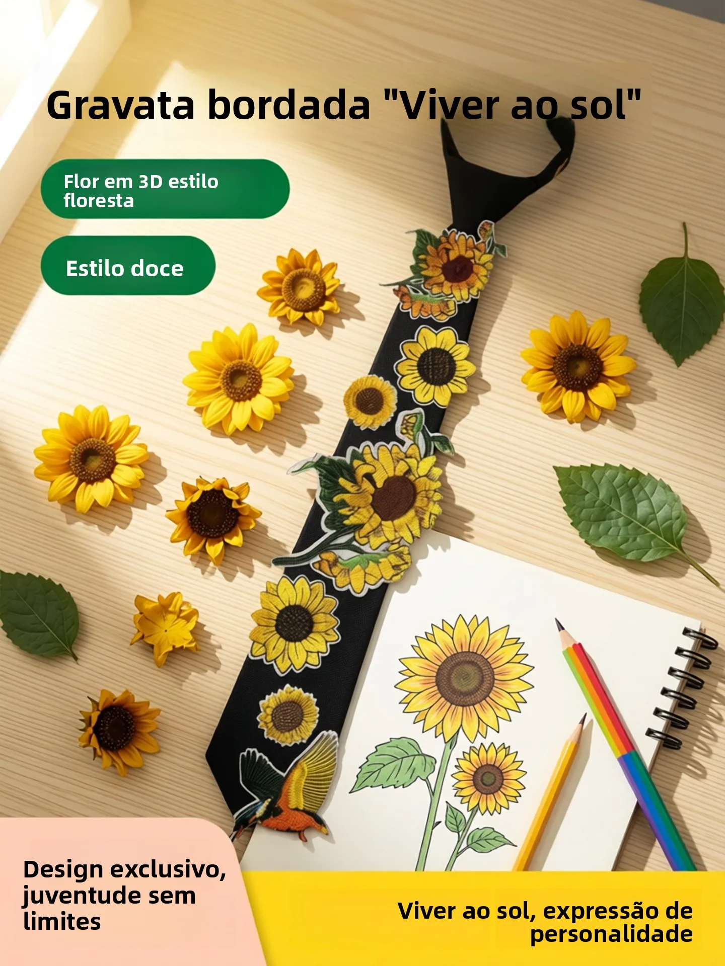 stitched-floral-tie-wooden-style-casual-shirt-western-accessories-small-audience-design-sweet-girl-wind-forest-system