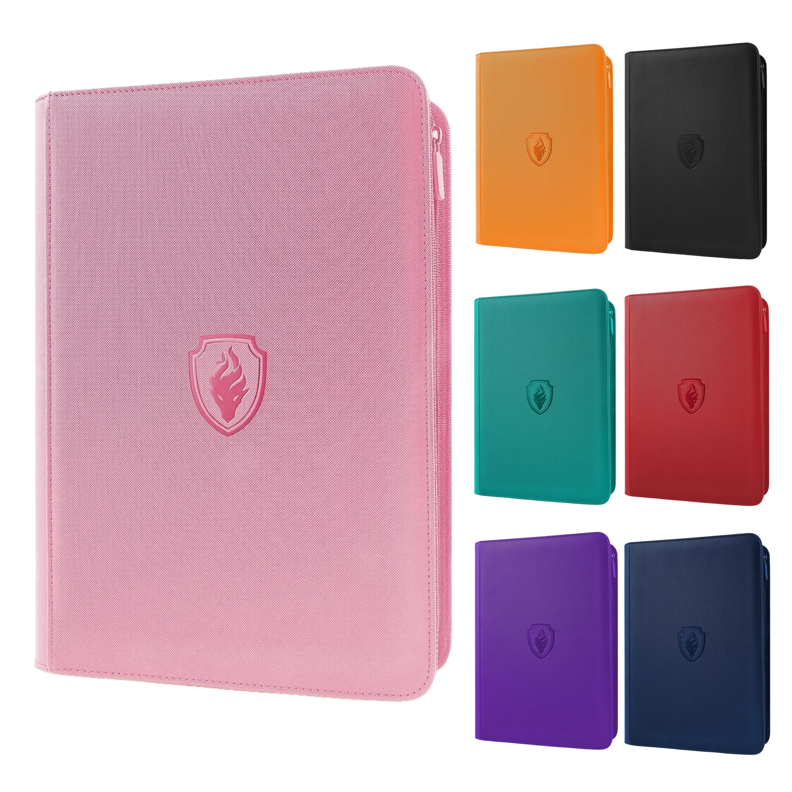 9 Pocket Trading Card Binder, PU Cover Zipper Card Collection Album, Sturdy 360 Side-Loading Card Folder Holder for Game Cards