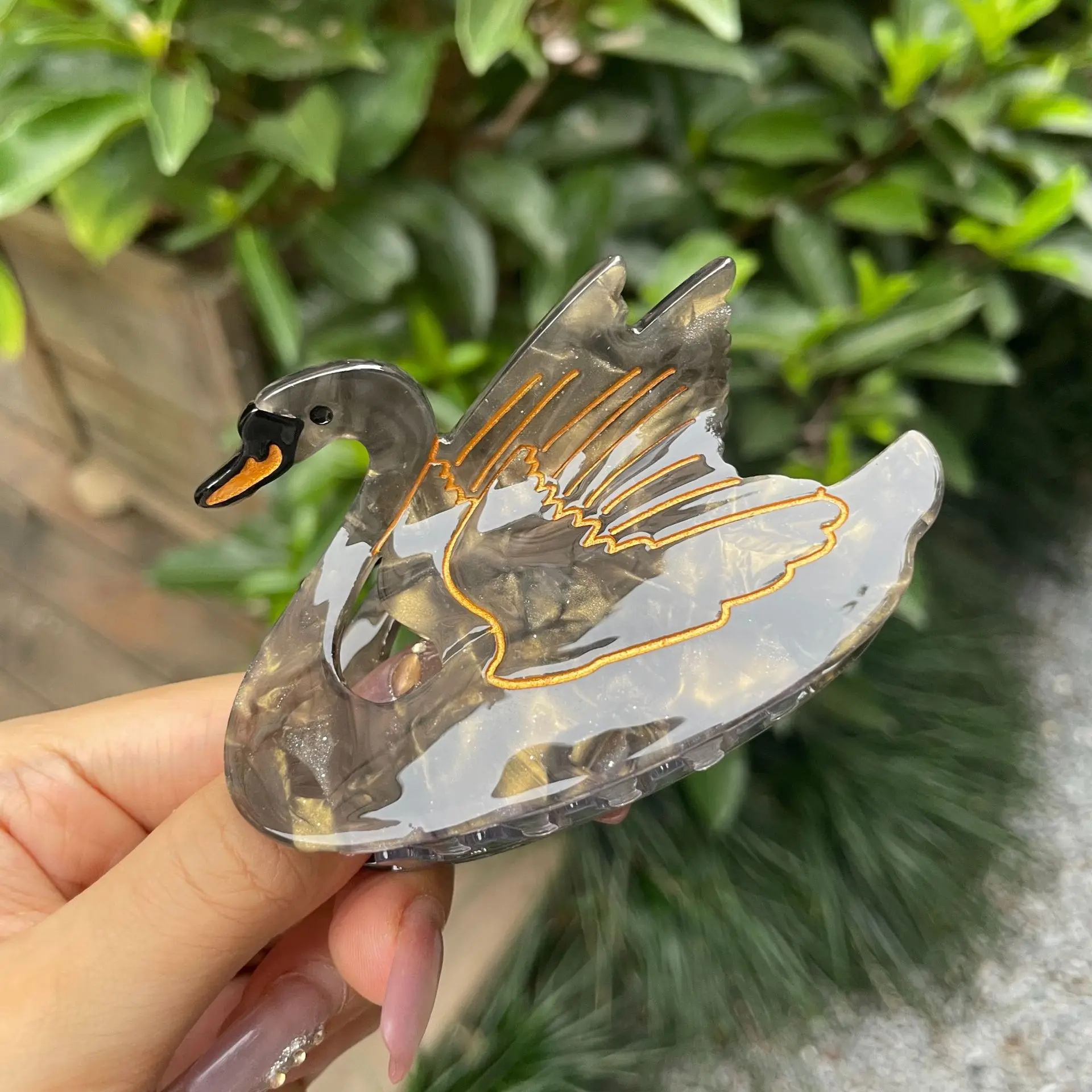 New Fashion Creative Beautiful Fish Swan Hair Claw  Acetic Acid Shark Clip For Women Girls Hair Accessory