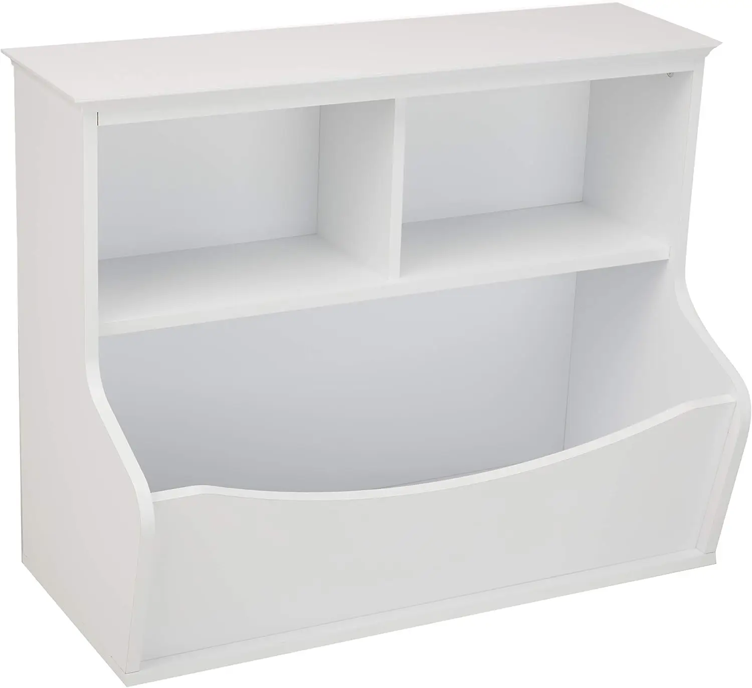 Children's Multi-Functional 3 Shelf Bookcase and Toy Storage Bin White 14.84" D X 31.25" W X 24.56" H