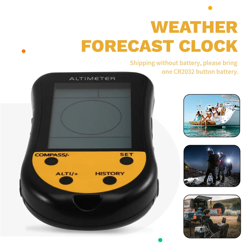ABVO-Barometer Elektroniczny Cyfrowy Altimetr 8 w 1 LCD Mini Altimetr Kompas Termometr Prognoza Pogody Zegar Kalendarz