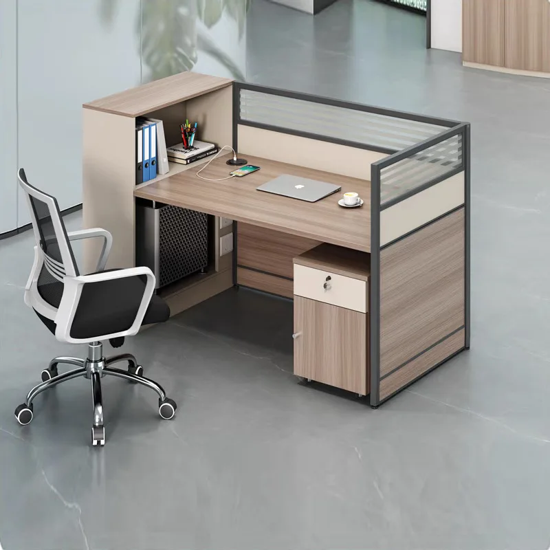 Financial desk staff seat: minimalist modern single 2/4/6-person screen panel office desk, office staff desk