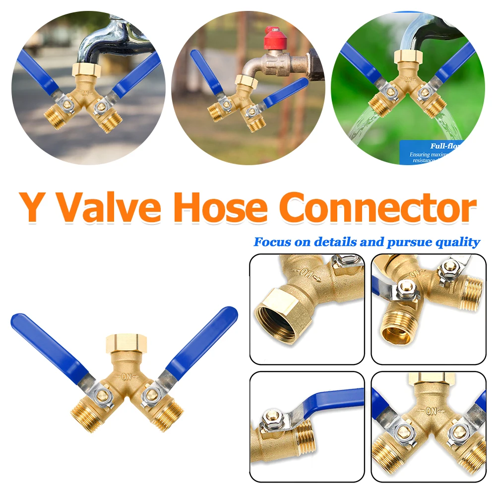

Сверхмощный Y-образный клапан, разветвитель из цельной латуни, резьбовой переключатель полного расхода 3/4 дюйма с длинной ручкой, двойной выпускной разъем