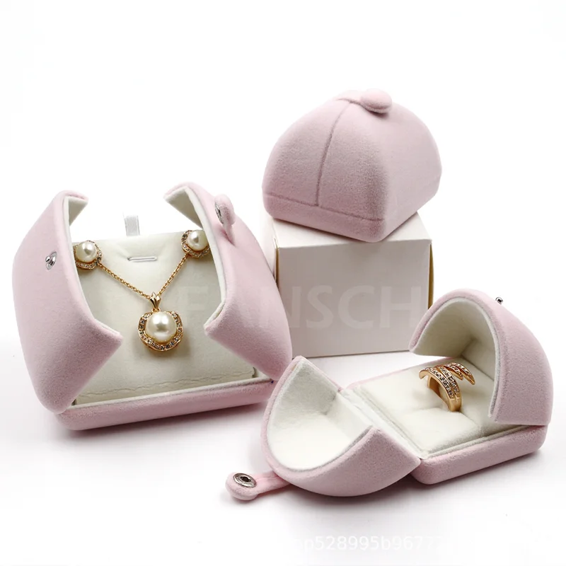 صندوق مجوهرات مخملي عالي الجودة ذو فتحة مزدوجة مناسب لحمل الخواتم والمعلقات والأقراط والقلائد والأساور والمجوهرات #6