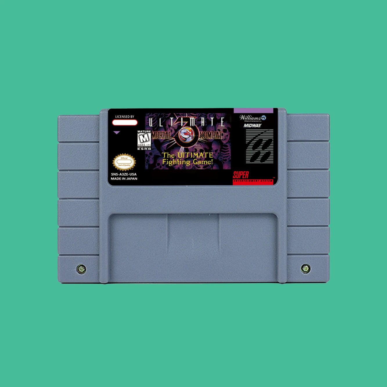 Juego de acción para Ultimate Mortal Kombat 3 - Cartucho versión EE. UU. o EUR disponible para consolas de juegos SNES