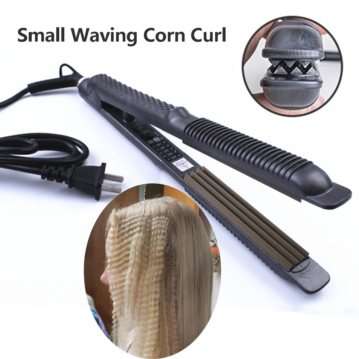 Corn Curling Iron Hair Curly Tongs Corrugated Iron Corrugation Fluffy Small Waves Curler Professional Hair Volume Styling Tool