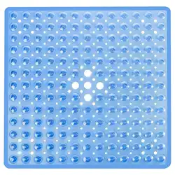 Square Shower Mats, 53 x 53 cm, Non-Slip Bath Mats, Anti-Mould Bath Mats with Suction Cup, Safety Bathroom