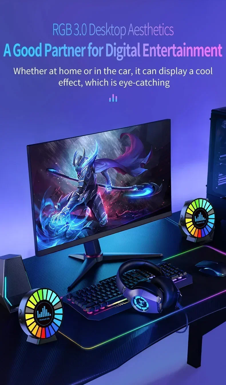 RGB Car Perfume Music Rhythm Sync Pickup Lamp Aroma Diffuser Auto Interior Rgb Ambient Lighting Car Aromatherapy Light