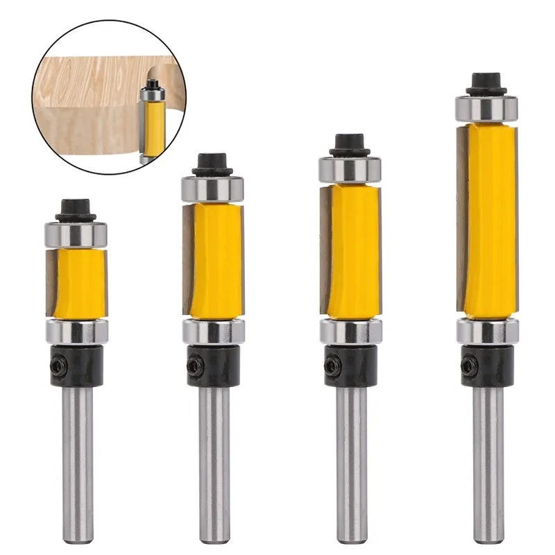 Gerader Fräser mit 1/4 Zoll Schaft für Holzbearbeitungswerkzeuge, Ober- und Unterlager, Doppellager, Zierfräser, Fräser – Detail 7