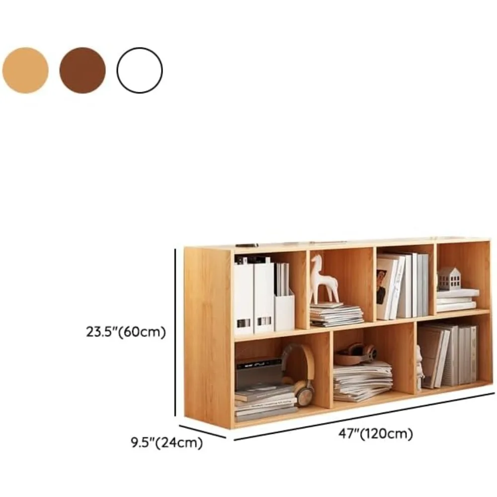 خزانة كتب حديثة مكعبة مع ظهر مغلق وأرفف متعددة الطبقات لتخزين المنزل والمكتب والدراسة والمكتبة