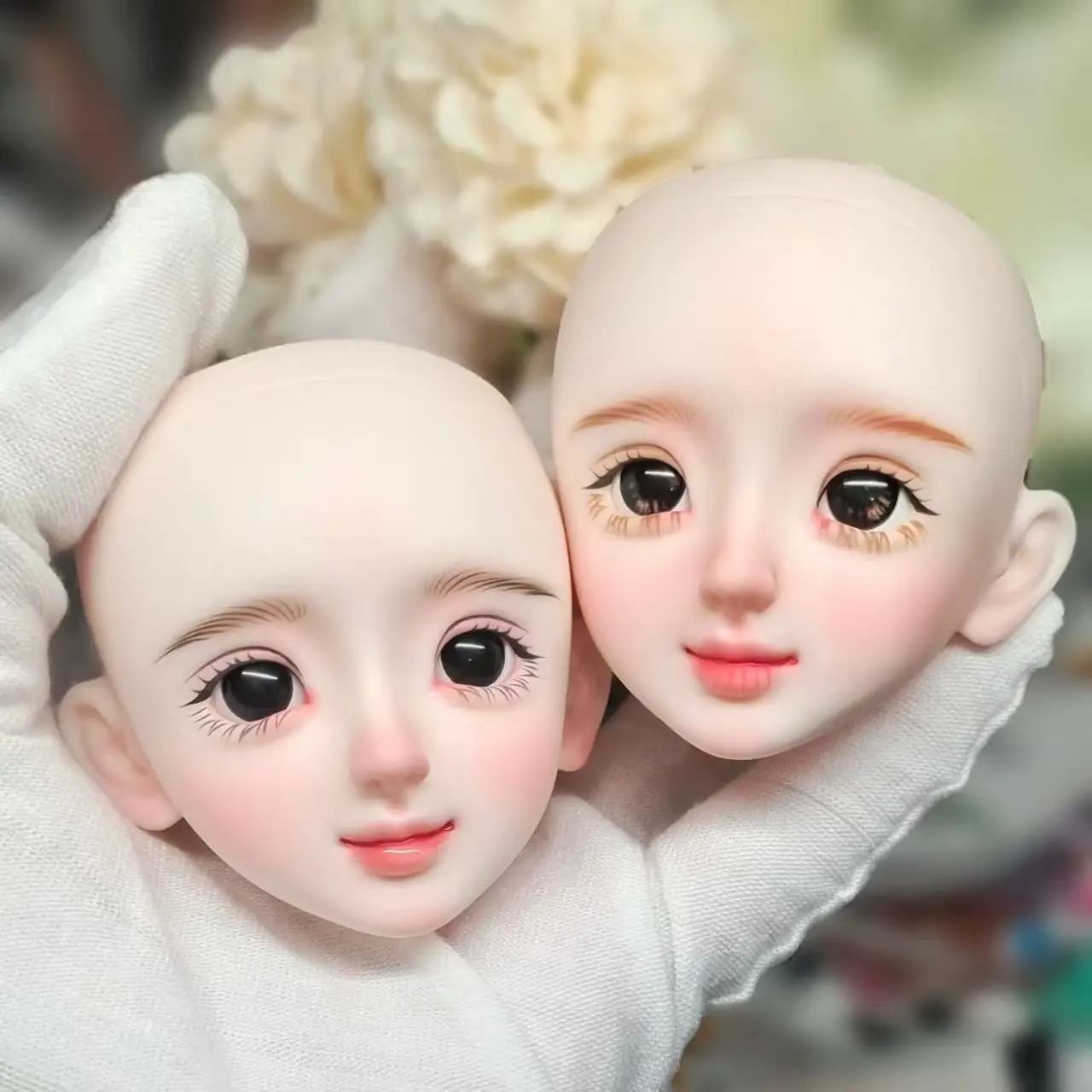 1/6 Female Doll's Head Part Makeup Head Smile Girl