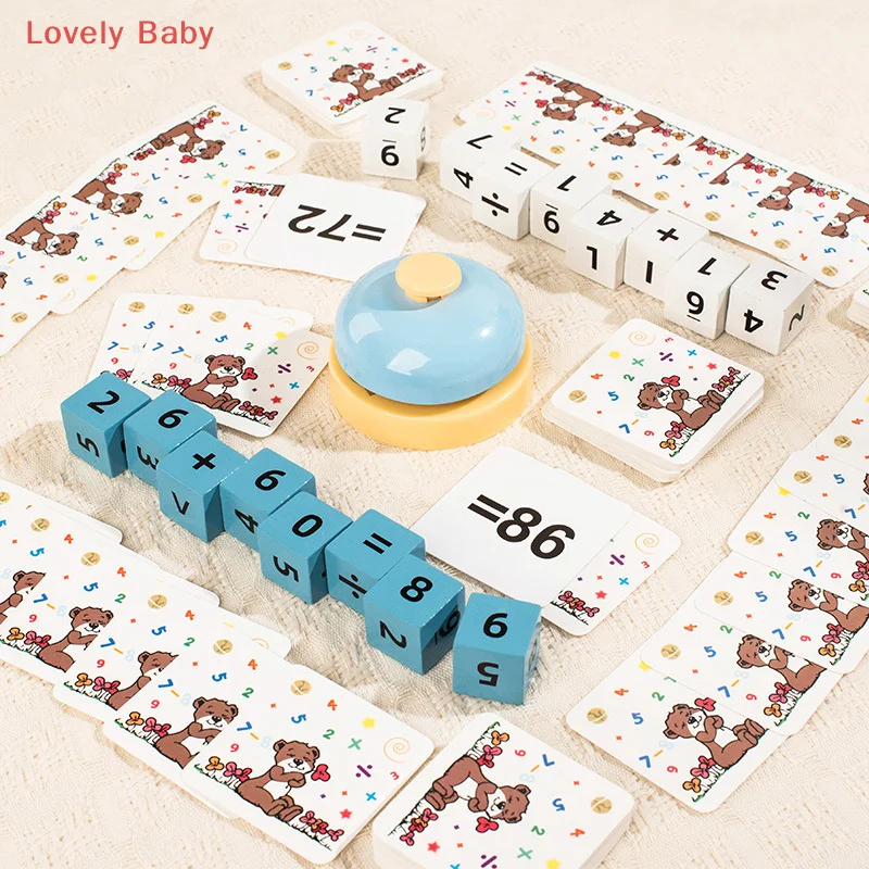 【BS】Blocos de matemática, jogo de aprendizagem de matemática, conjunto de blocos de contagem, promove habilidades cognitivas, para viagens em casa, sala de aula pré-escolar