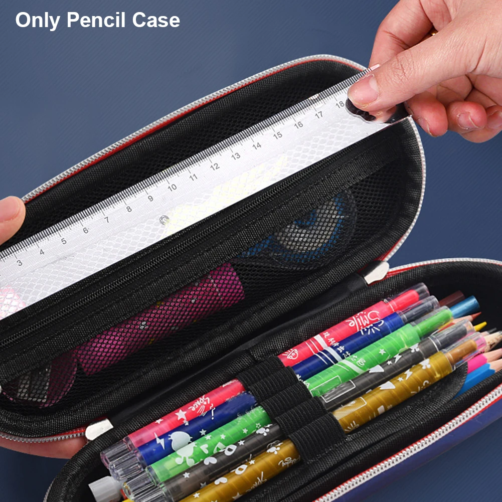 3D Boy Zipper Closure Pen Waterproof Gift Eraser Pencil Case Large Capacity For Kids Student Racing Car School Cartoon