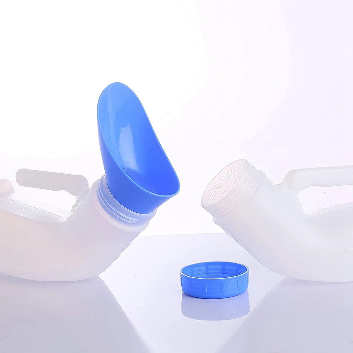 Baru 2 Pak Urinal Anti Tumpah Uniseks untuk Pria dan Wanita dengan Tutup Sekrup Corong Urinal untuk Perjalanan Luar Ruangan