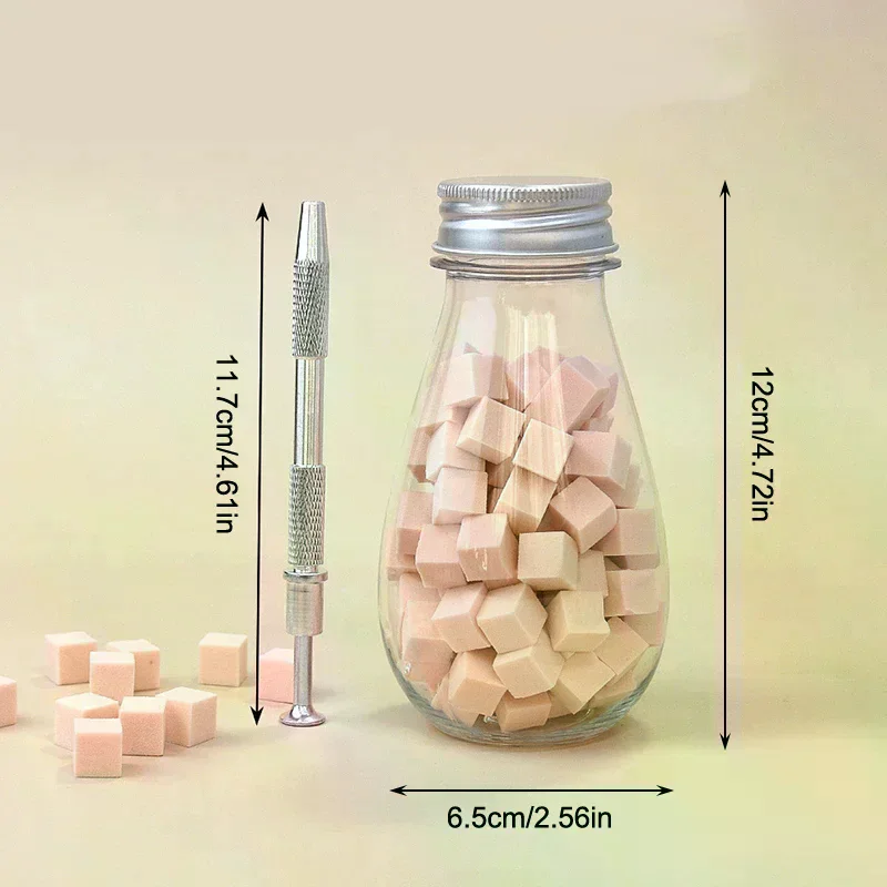 1set 100/200pcs Nail Care Gradual Pat Cotton With Clip Sponge Powder Puff Dizzy Dye Nail Art Gel Polishing Block Nail Care Tool