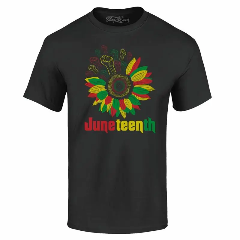 Juneteenth Black Fist Flower Power 19 de junio Camiseta Juneteenth Camisas