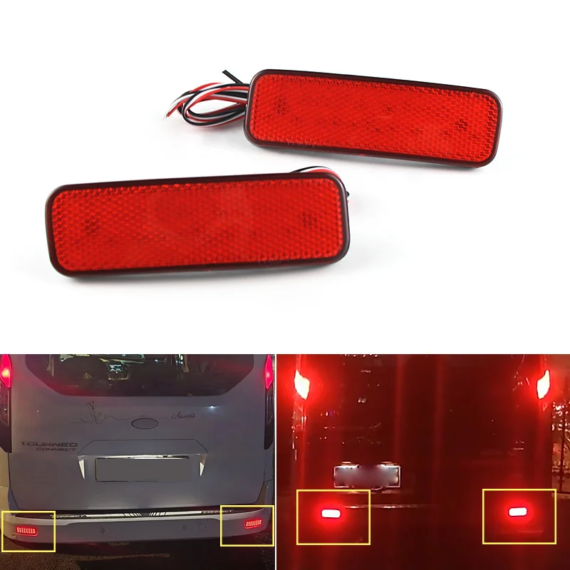 1 Set LED Rear Bumper Reflector Light For Ford Transit Van Custom Connect Tourneo 2013-UP Reverse Tail Brake Stop lamp