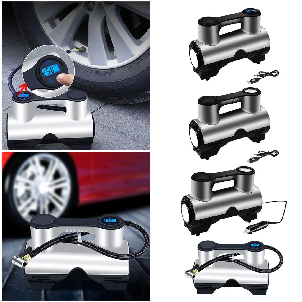 Bomba de ar elétrica 12V para inflar pneus de carro, motor poderoso adequado para pneus automotivos