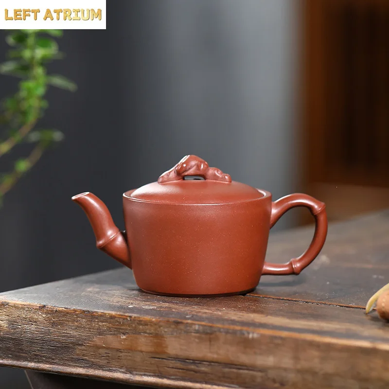

110ml Chinese Yixing Purple Clay Teapots Small Capacity Handmade Bamboo Shape Tea Pot Beauty Tea Infuser Kettle Zisha Tea Set