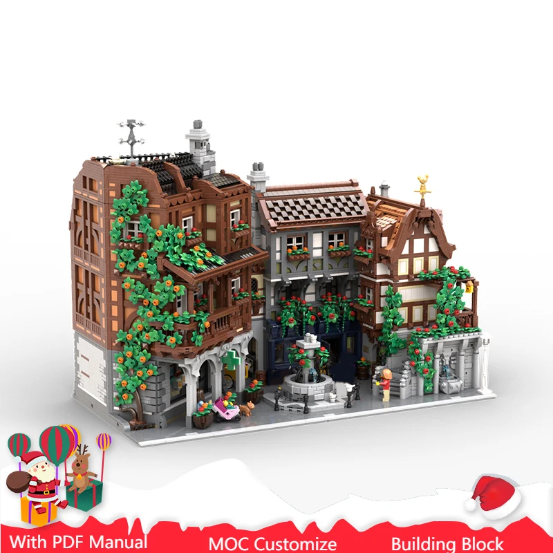 

Популярная модель здания MOC Old Town 10218 шт., сделай сам, головоломка на заказ, технология, креативная сборка, детская игрушка, подарки на Рождество и день рождения