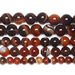 Natural Stone Dream Color Stripes Agate Round Loose Beads 4 6 8 10 12MM Pick Size For Jewelry Making