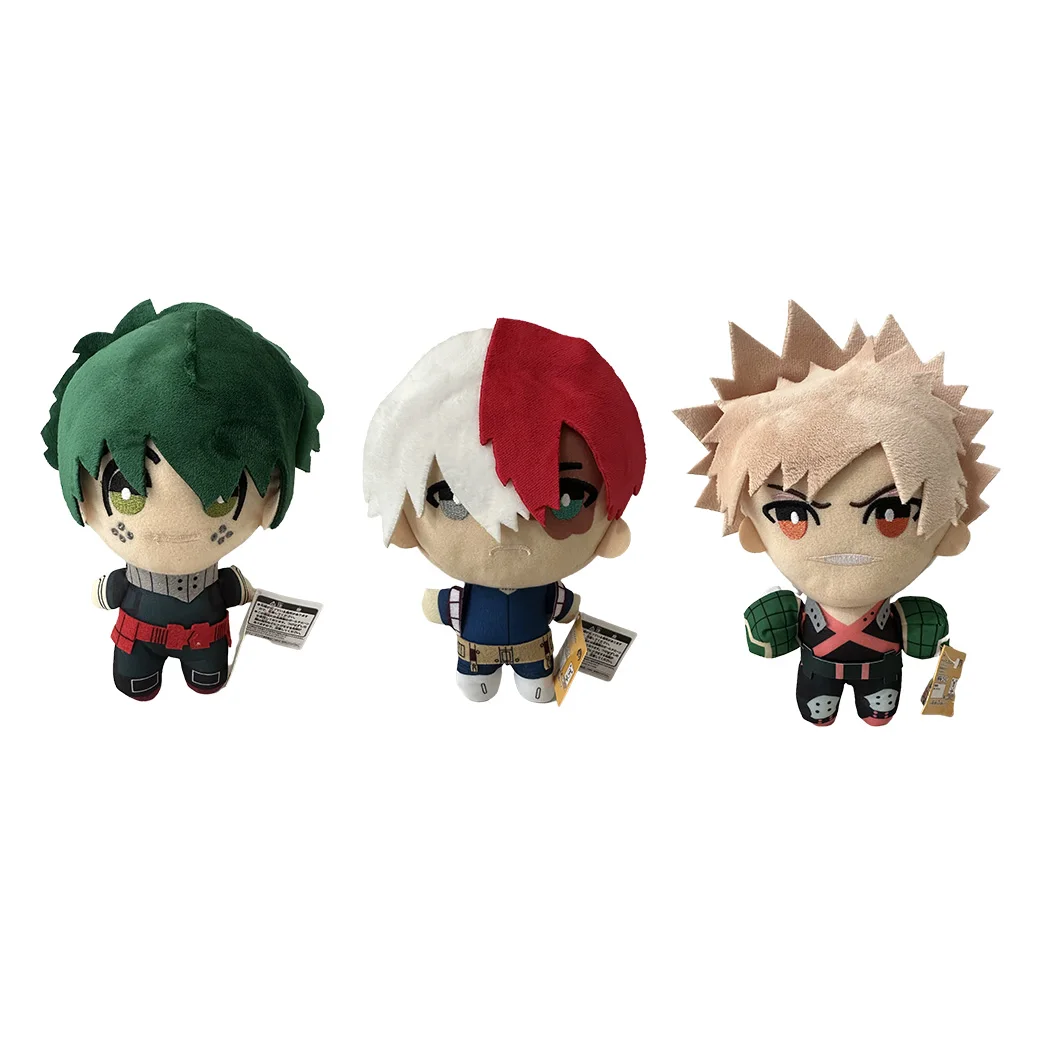 My Hero Academia Anime Plush Toy Izuku Midoriya, Katsuki Bakugou, Shoute Todoroki, preenchimento de boneca de desenho animado, presente fofo clássico para crianças