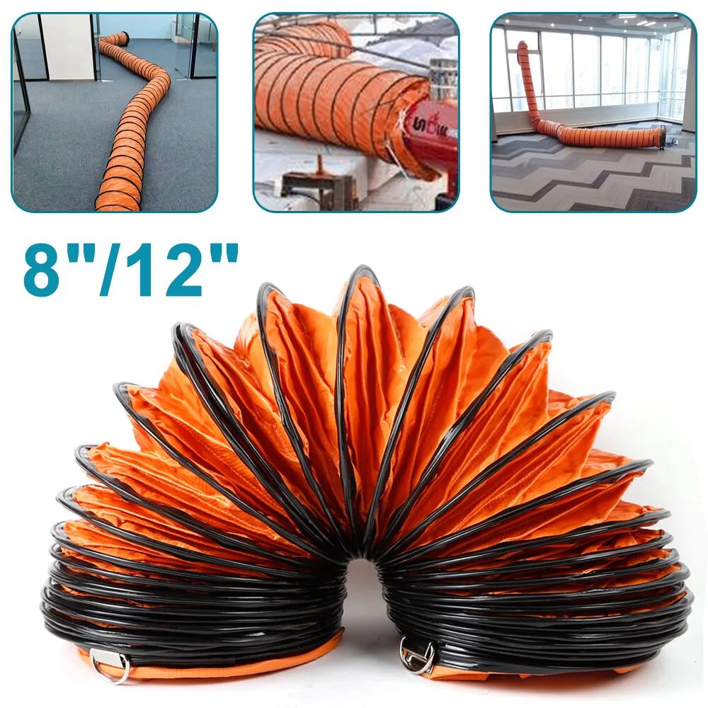 Tuyau de Ventilation 30 cm/12 pouces, PVC, tuyau d'air, tuyau d'air chaud, tuyau extensible, 5 M, tuyau de Ventilation en spirale pour ventilateur de chauffage