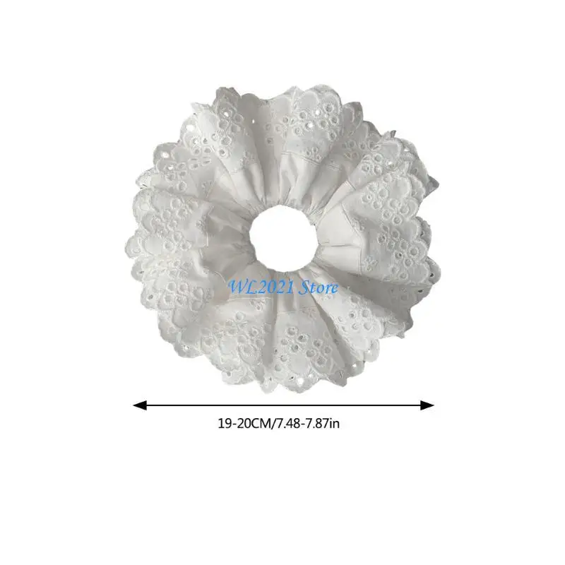 ربطات شعر أنيقة كبيرة الحجم للنساء والفتيات من G5GC، ربطة شعر مرنة من الدانتيل بطبقة مزدوجة