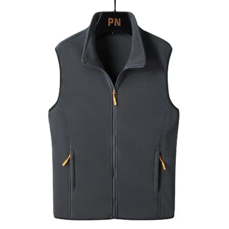 Fashion Winter Jacket M-4XL Zipper Pockets Plus Size Men Vest Autumn Winter Sleeveless Clothing Men Vest Jacket Cold Proof
