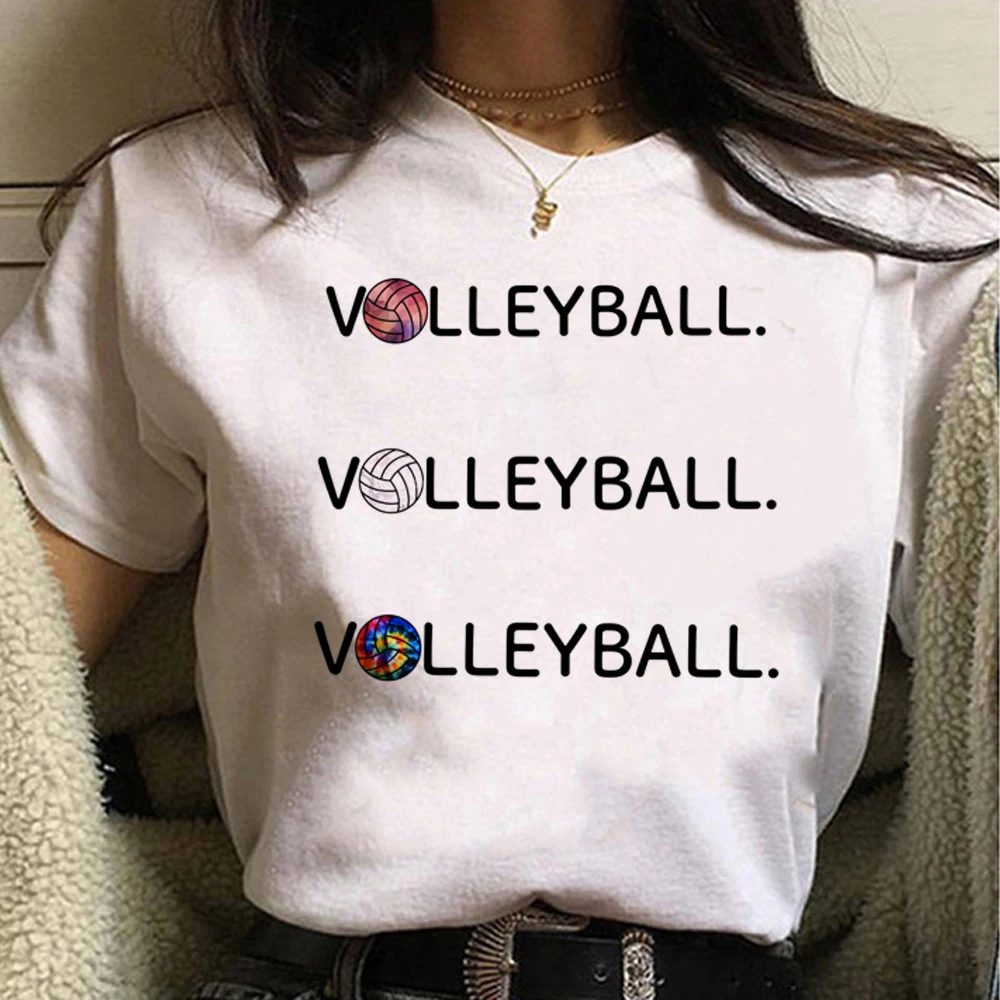 Volleyball tshirt women summer funny manga Tee female manga harajuku y2k clothes