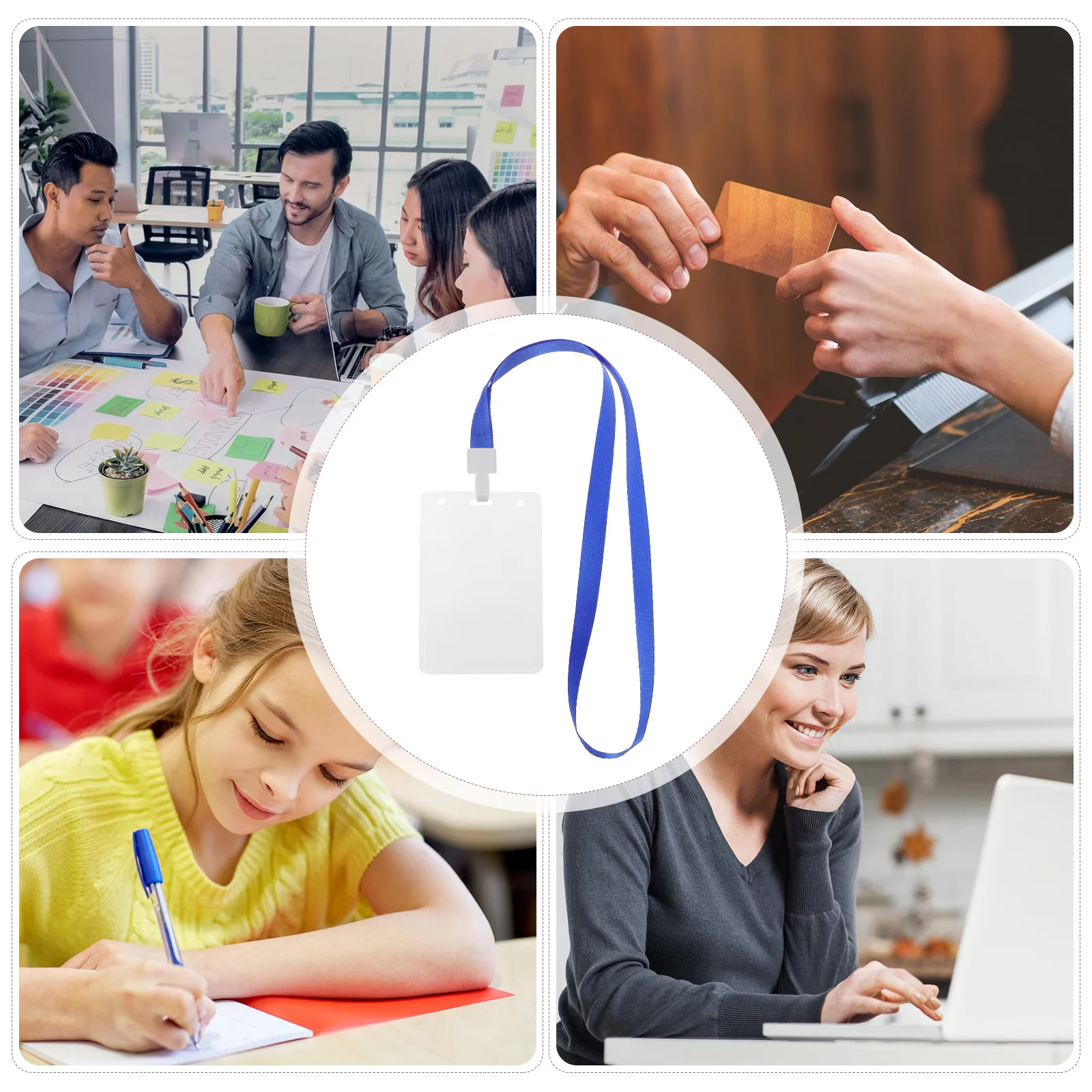 10 قطعة حامل بطاقة الهوية واضحة شارة عمودية كم غطاء حماية شفاف لبطاقات العمل اسم شارة العمل #6