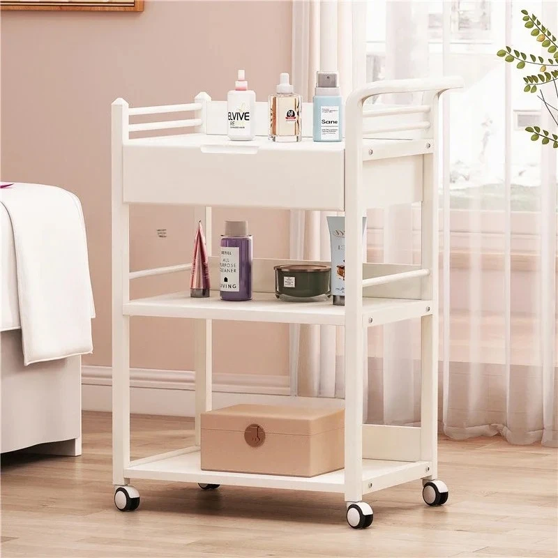 &Mobile Salon Trolley Professional High-End Beauty Equipment Cart Storage Supplies Rolling Auxiliary Cart for Hairdressers