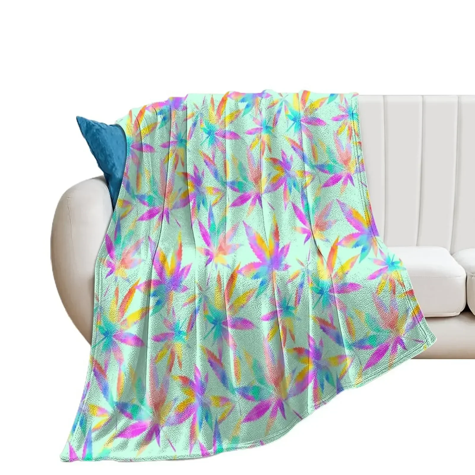 

Mary Jane Tropical Mint Green Throw Blanket Polar Beach Plaid Blankets