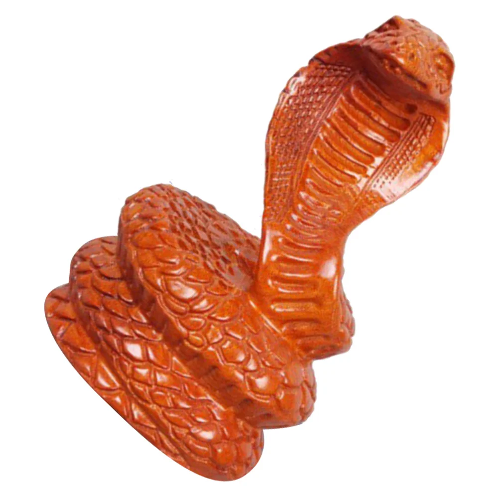 

Home Decor Snake Ornaments Cute Wood Animal Sculptures Feng Shui 2025 Year of Chinese Zodiac Statue Hand Carved Statues Orange