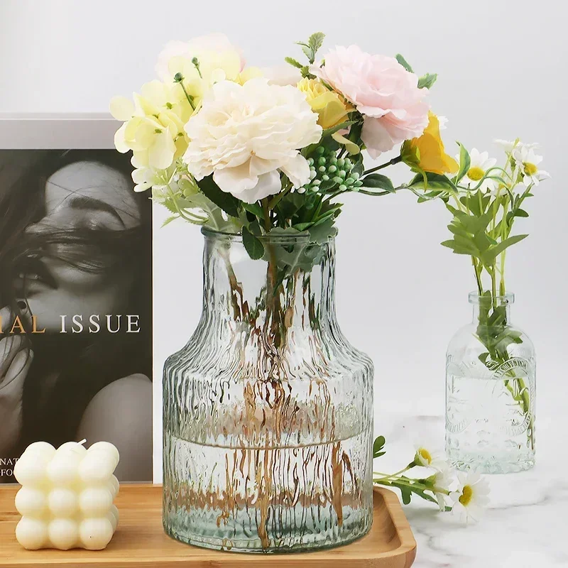 مزهرية مطبخ شفافة زهرة الندى تايبي مزهرية أوروبية عتيقة لتزيين حفلات الزفاف الريفية ديكور المنزل