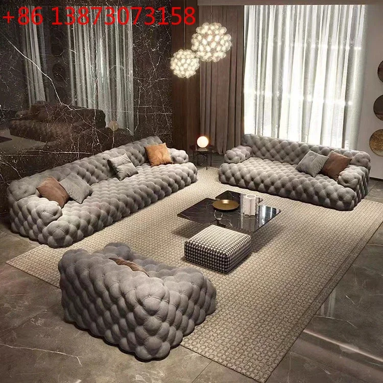 Light luxury American moon sofa Italian buckle modern combination simple small apartment living room French cream villa