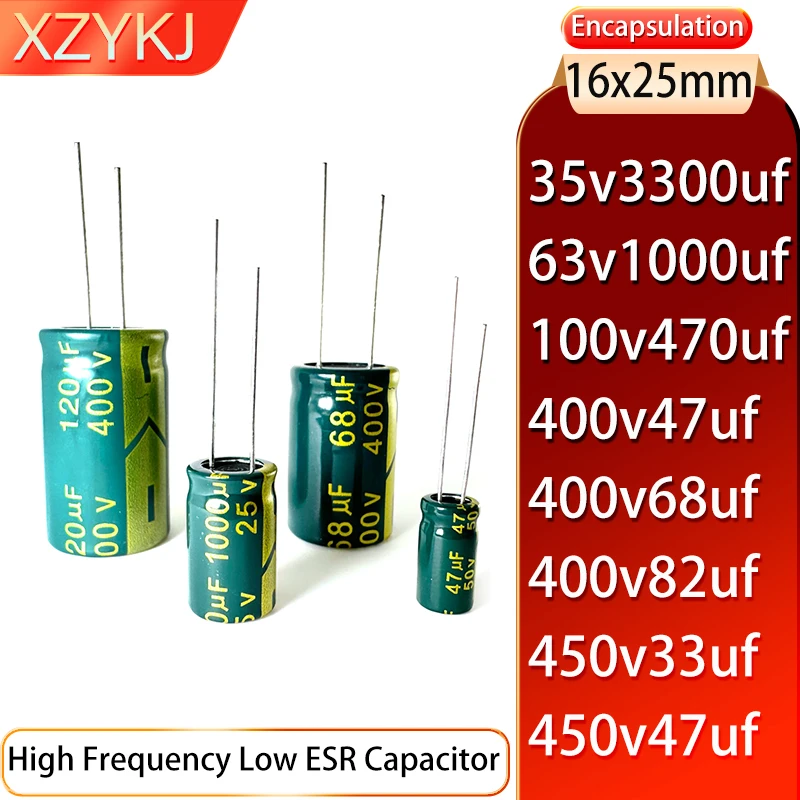 16x25 35v3300uf 50v2200uf 63v1000uf 100v470uf 400v47uf 400v68uf 400v82uf 450v33uf 450v47uf 5PCS capacitor