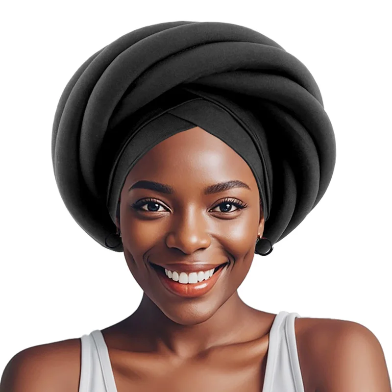 جديد جاهز الأفريقي ثلاثية الأبعاد الإسفنج كبير جديلة عمامة قبعة لحفل الزفاف مطاطا قبعات حريمي نيجيريا لون الحلوى الحجاب الكيماوي كاب #4