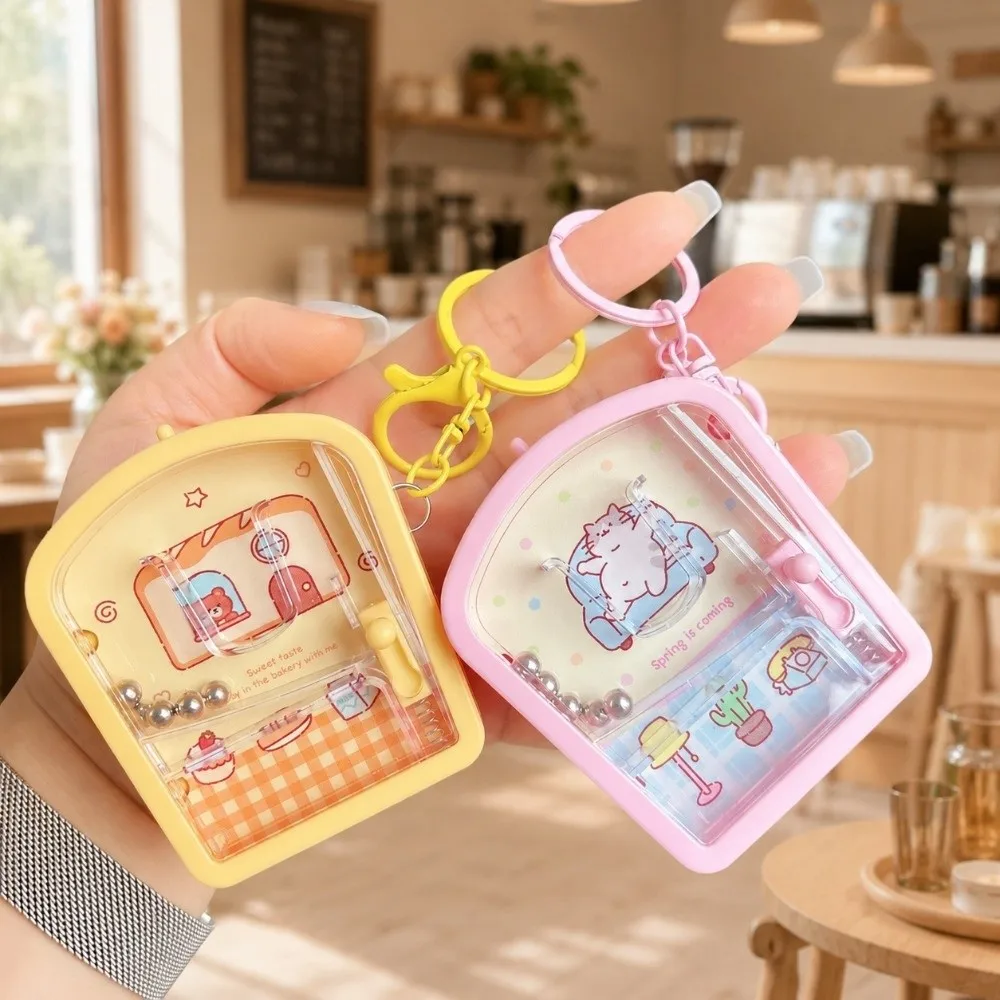Cute Hanging Pendant Game Console Keychain Luminous Brain-boosting Marble Game Key Chain Play Game Key Ring Kids