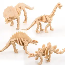 Figuras de acción de dinosaurios para niños, juguetes educativos creativos de colección, 6 piezas, modelo de simulación de esqueleto