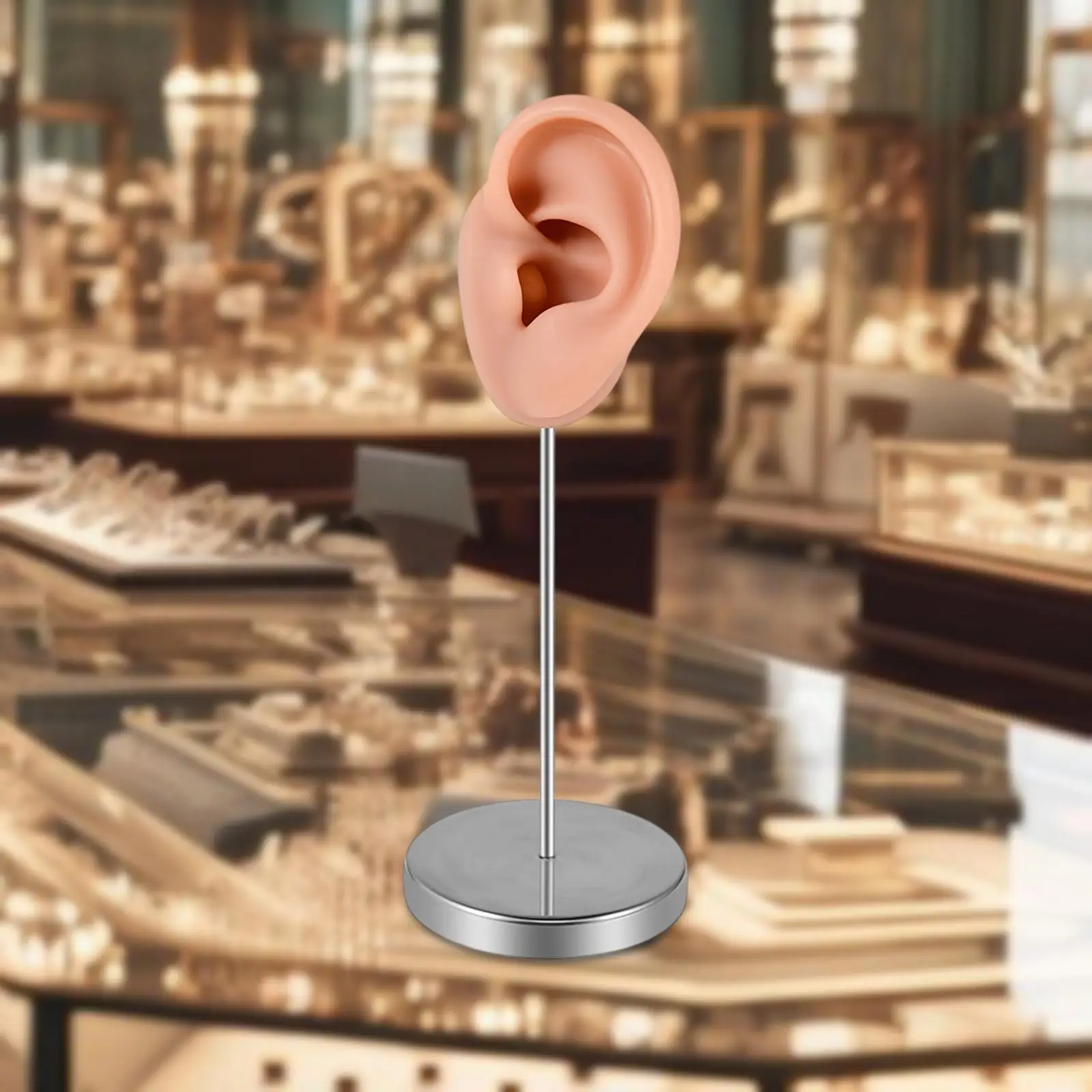 Silicone Ear Model Earring Display Stand Organizer Reusable Jewelry Rack Mannequin Ear for Instructions Photos Showcase Shows