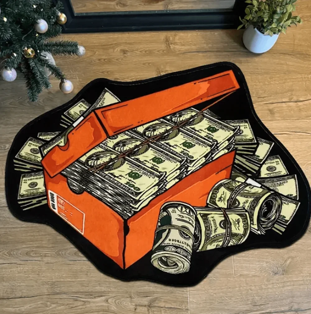 

Designed Dollar Bill Pattern Carpet Wealth-Attracting Money Carpet For Living Room Bedroom Entrance Kitchen Bathroom