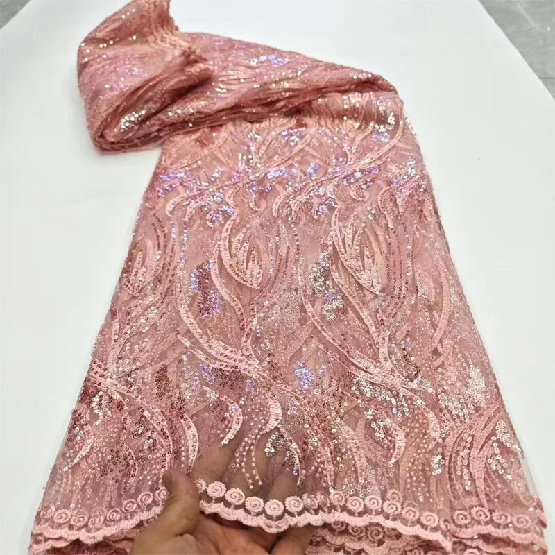 

Luxury Heavy Beaded lace Fabric with Pearls Dubai Evening Dresses 2025 Pink Arabic Women Mermaid Wedding Party Prom Dress