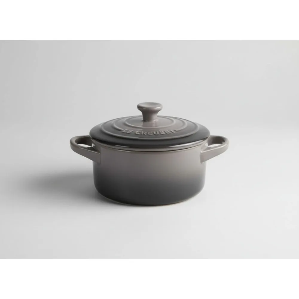 

Premium Stoneware Mini Round Cocotte, 24 oz, Oyster Color - Ideal for Home Cooks & Food Lovers
