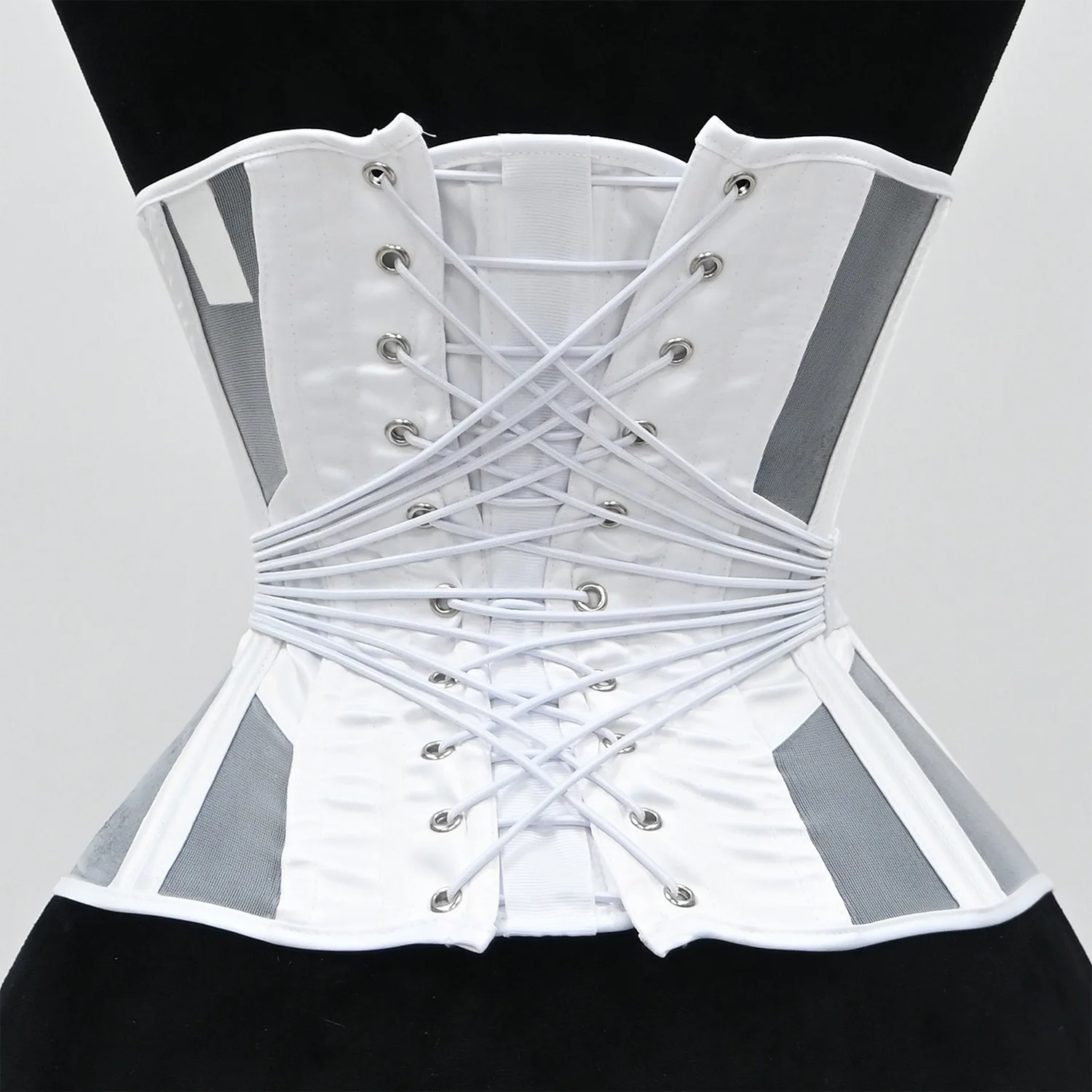 Image of Damen Korsett aus transparentem Mesh mit Stahlstäben, verstellbarer Taillengürtel, atmungsaktiver Taillenformer für eine Sanduhrfigur