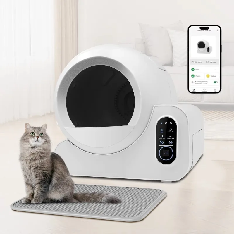 

Automatic smart cat litter box with self-cleaning function Tuya APP controls WiFi connection plastic waste accessories