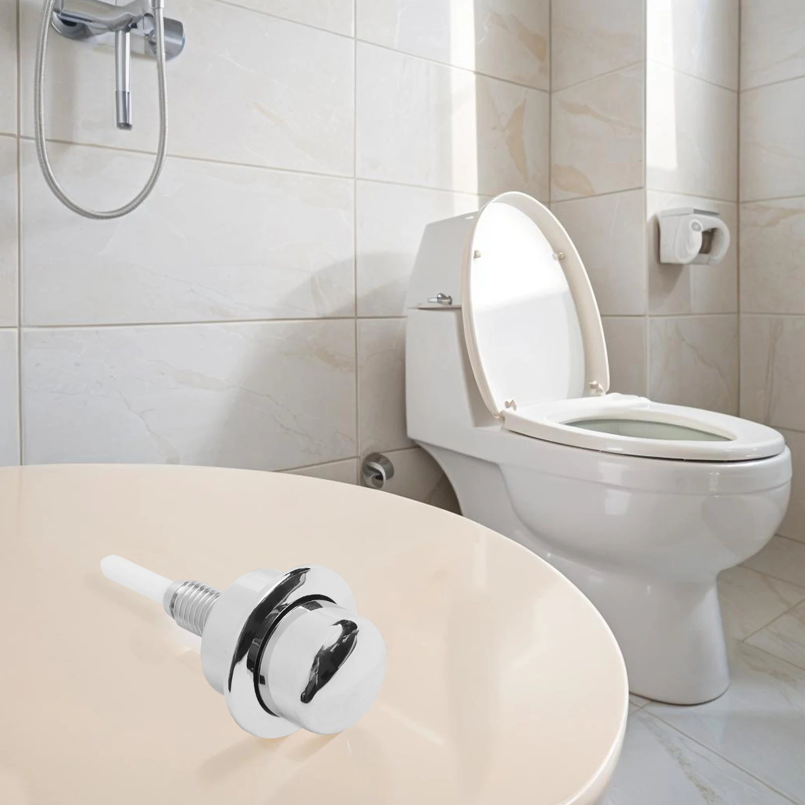 Bathroom Renovation Toilet Push Button Cap Discharge Silver Cap Design Options Compatible With Various Toilets
